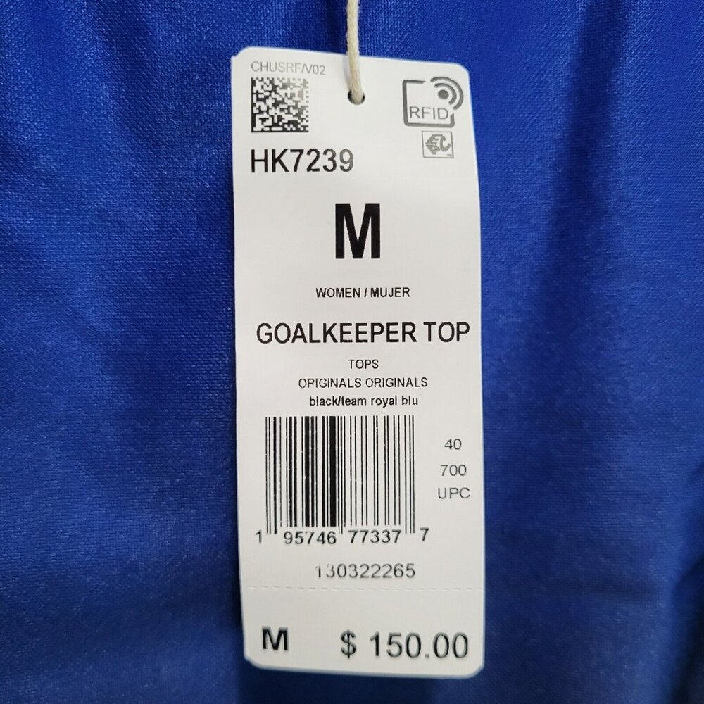 Adidas Blue Version Goalkeeper Womens LS Top Black Blue  Sz M HK7239  NWT - Picture 5 of 9